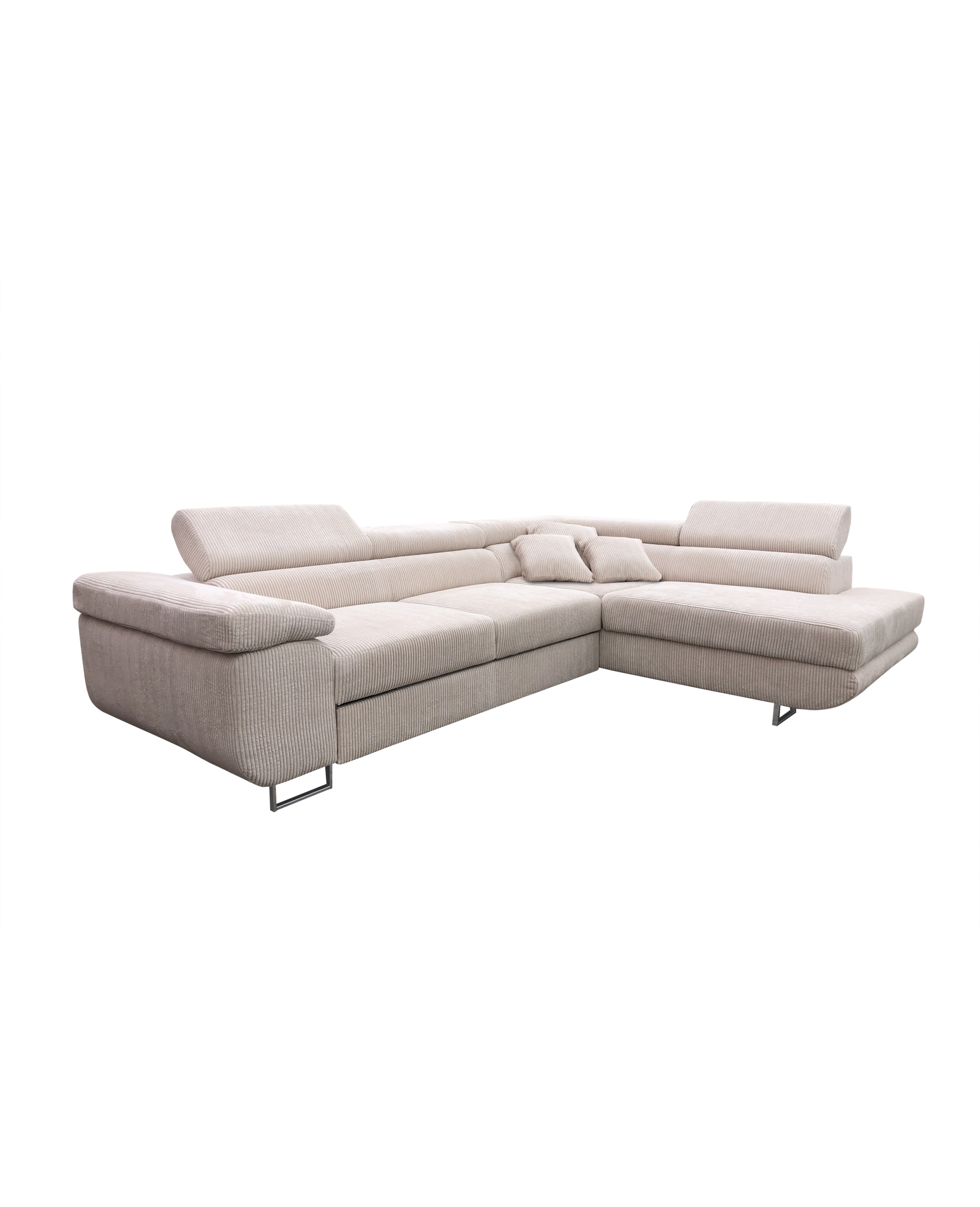 LINCOLN Ecksofa - Verstellbare Kopfstützen, Cord