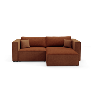 Narożnik KEYMON L - rozkładany, pojemnik na pościel, połączenie 2 tkanin