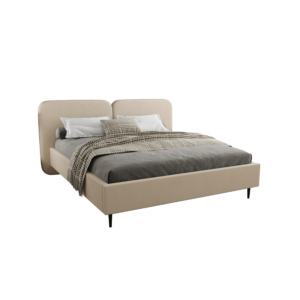 Gepolstertes Bett MARLO - Bettwäschebehälter mit hohem Bein