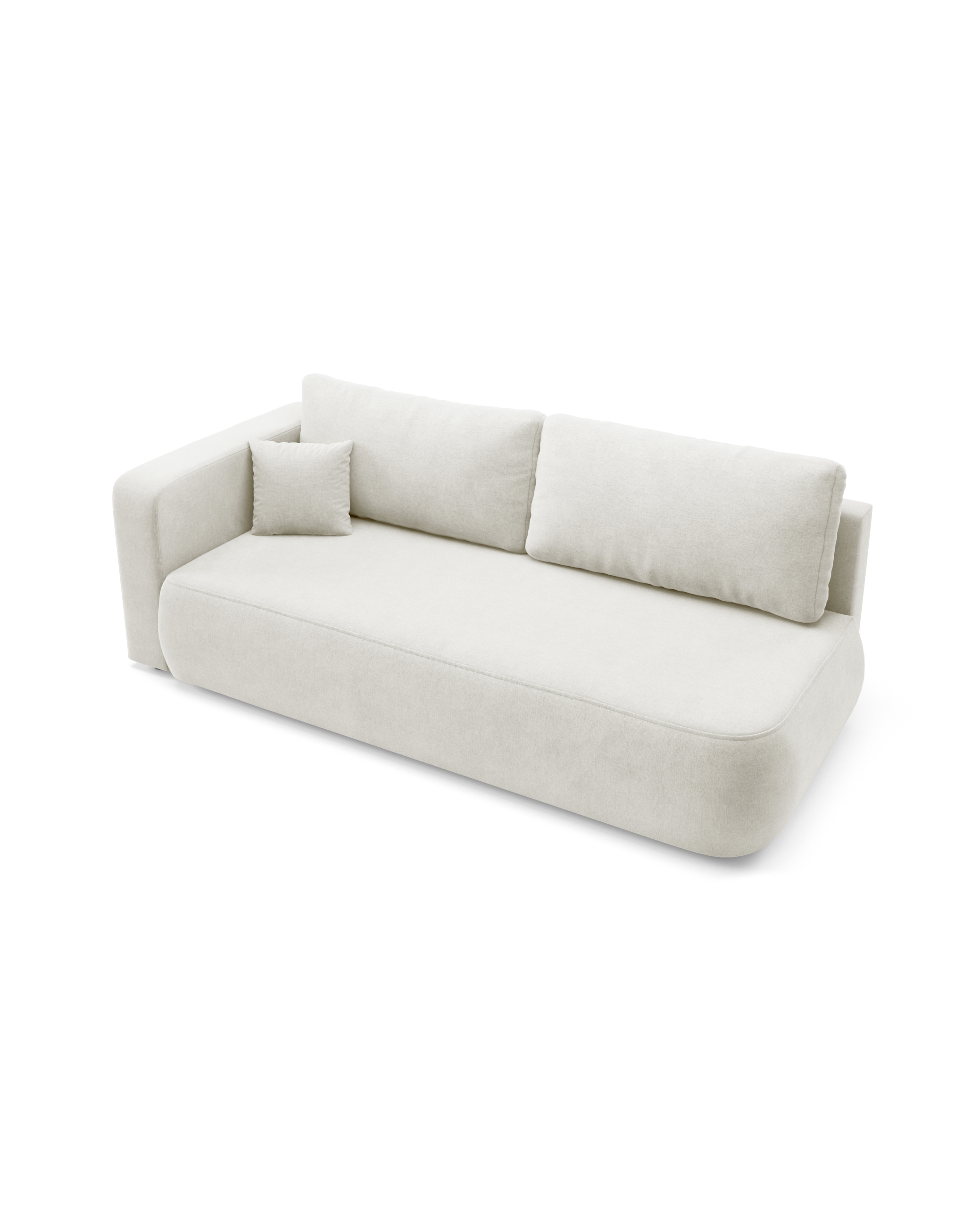 OKOPE Sofa mit Seiten-Klappung, Bettwäschebehälter, abgerundete Formen – Bild 3