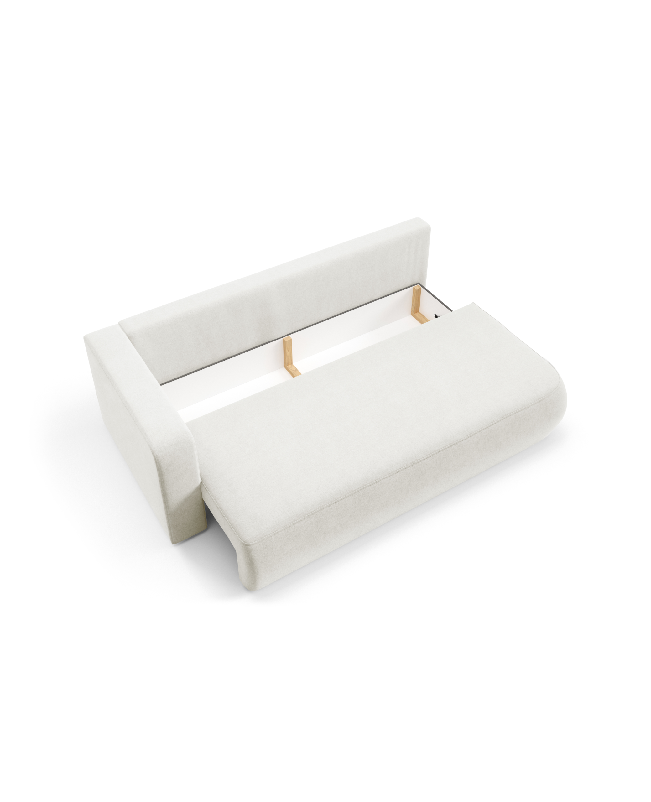 OKOPE Sofa mit Seiten-Klappung, Bettwäschebehälter, abgerundete Formen – Bild 4