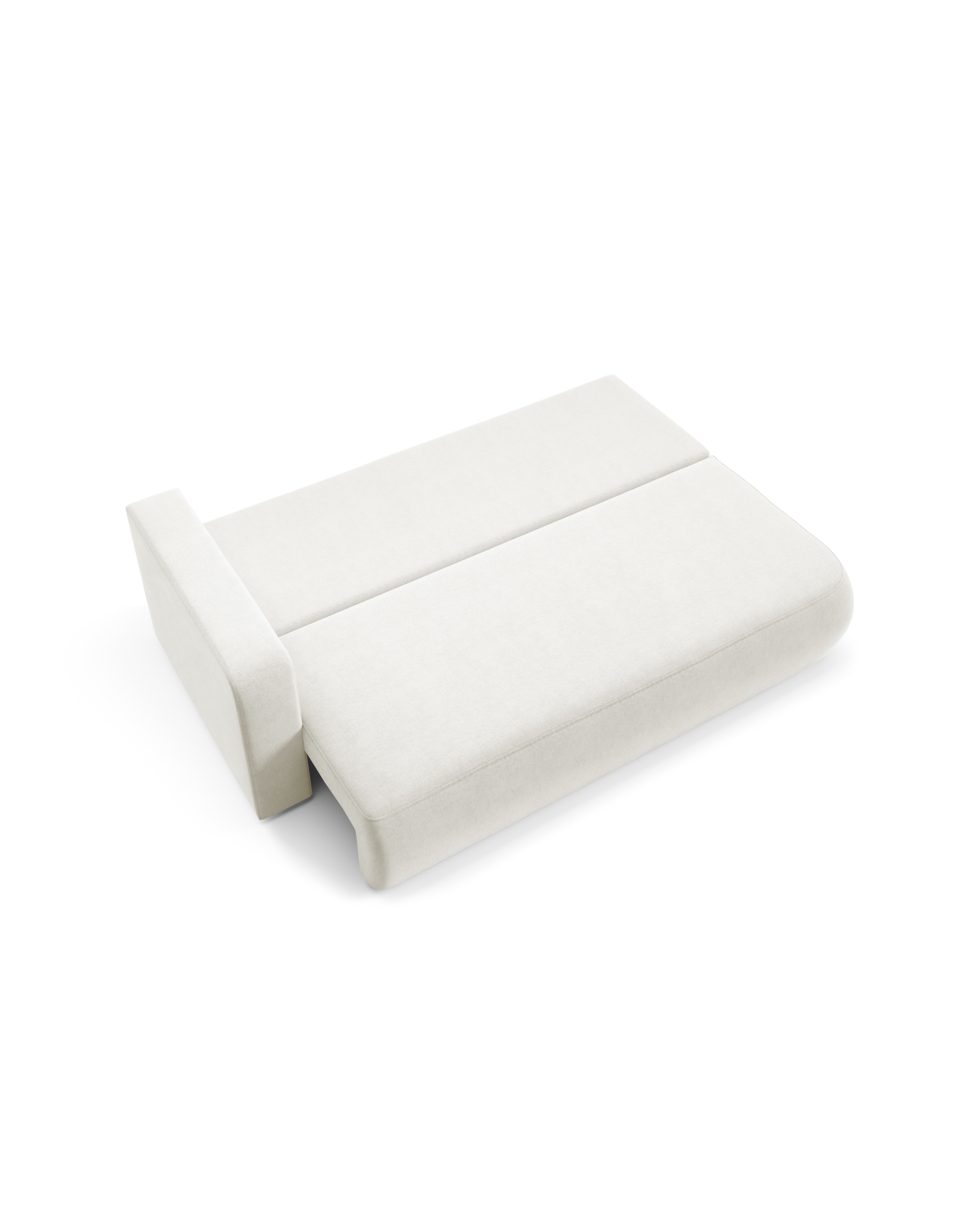OKOPE Sofa mit Seiten-Klappung, Bettwäschebehälter, abgerundete Formen – Bild 5