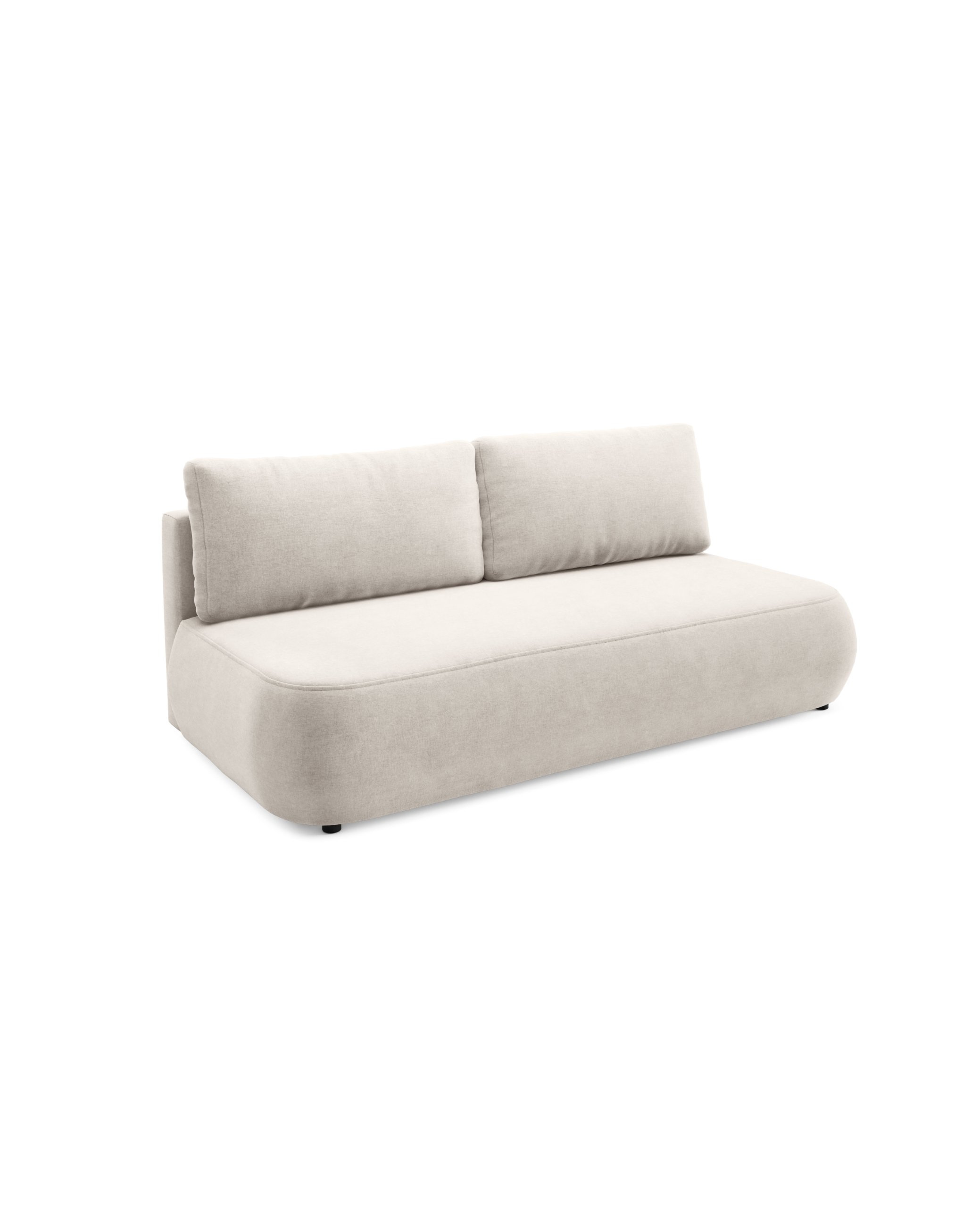 OKOPE Sofa - klappbar, Bettwäschebehälter, runde Formen – Bild 3