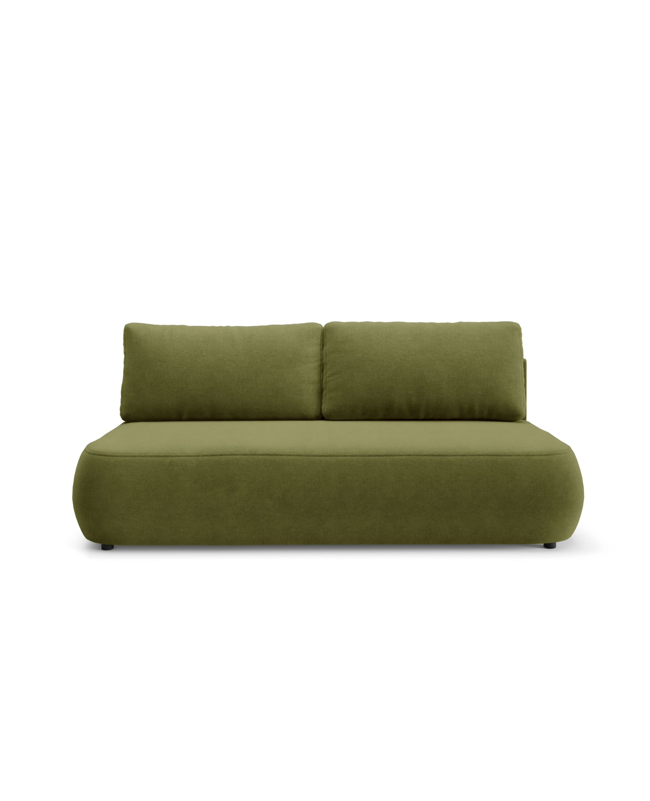 OKOPE Sofa - klappbar, Bettwäschebehälter, runde Formen