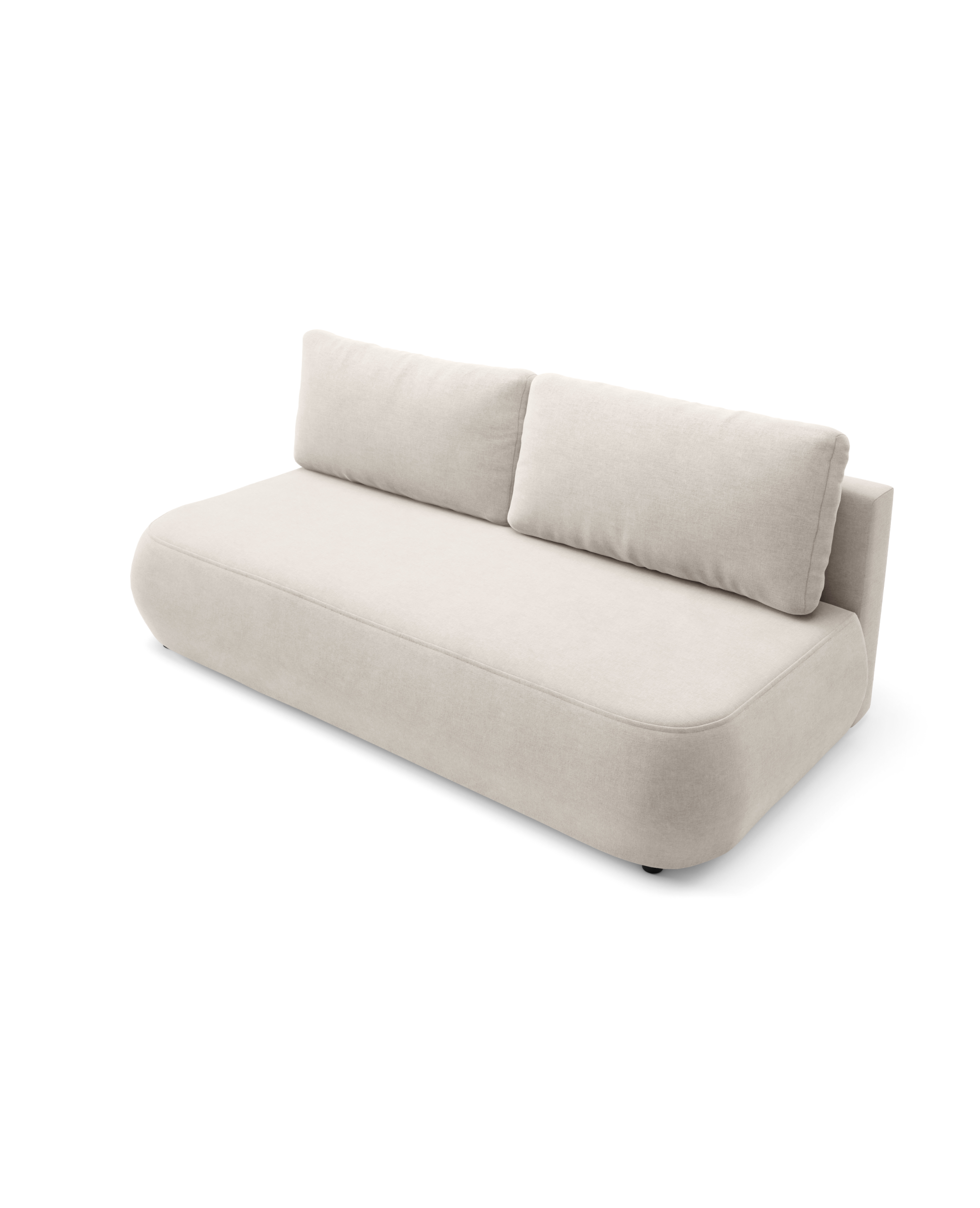 OKOPE Sofa - klappbar, Bettwäschebehälter, runde Formen – Bild 4