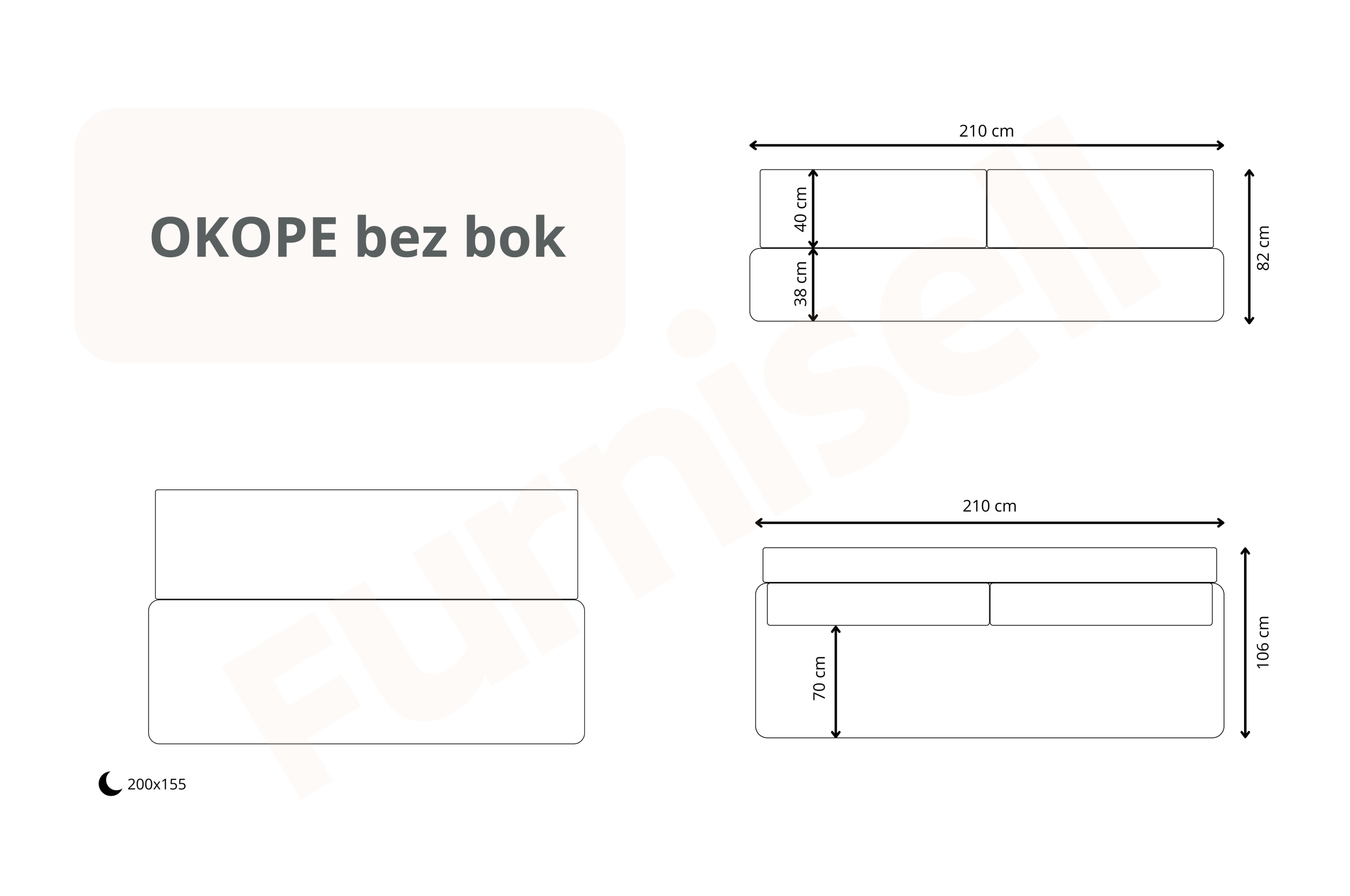 OKOPE Sofa - klappbar, Bettwäschebehälter, runde Formen – Bild 6