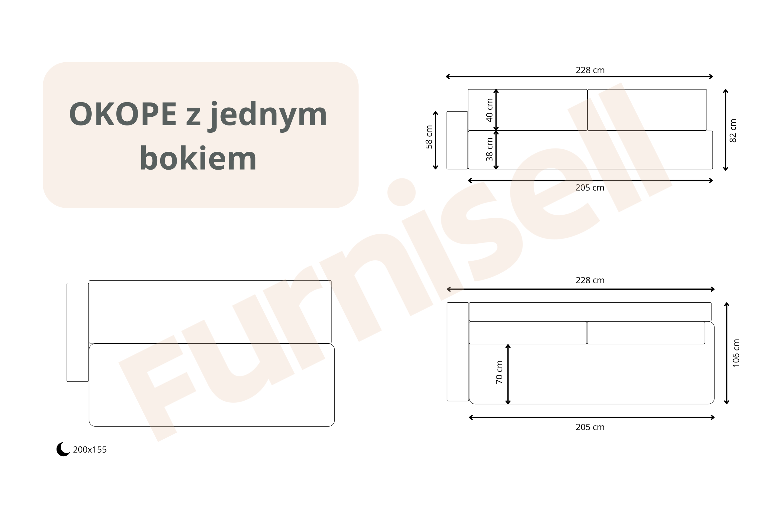 OKOPE Sofa mit Seiten-Klappung, Bettwäschebehälter, abgerundete Formen – Bild 6