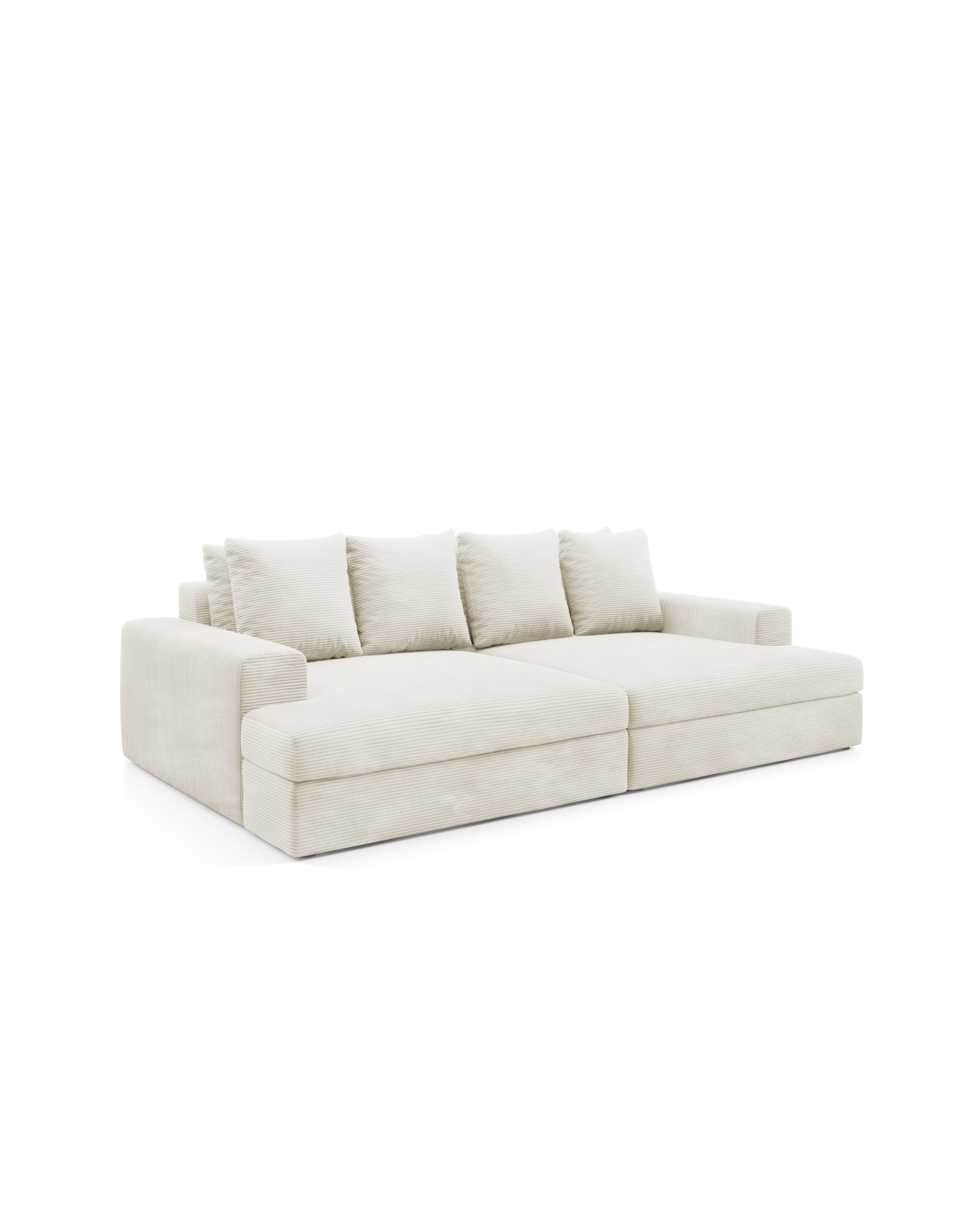 CALDO Sofa - Cordstoff gewellte Federn + Bonell hoher Komfort