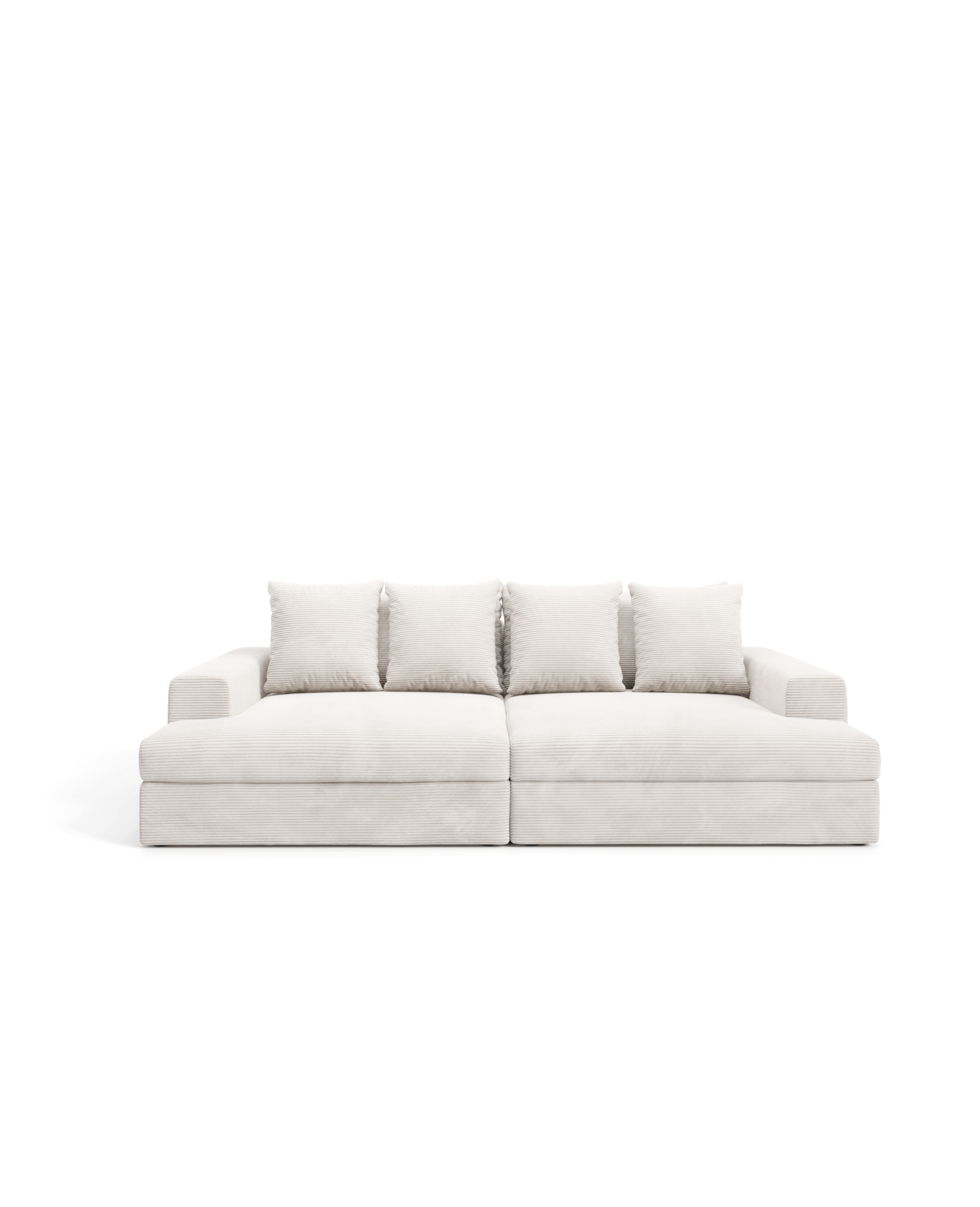 CALDO Sofa - Cordstoff gewellte Federn + Bonell hoher Komfort – Bild 4