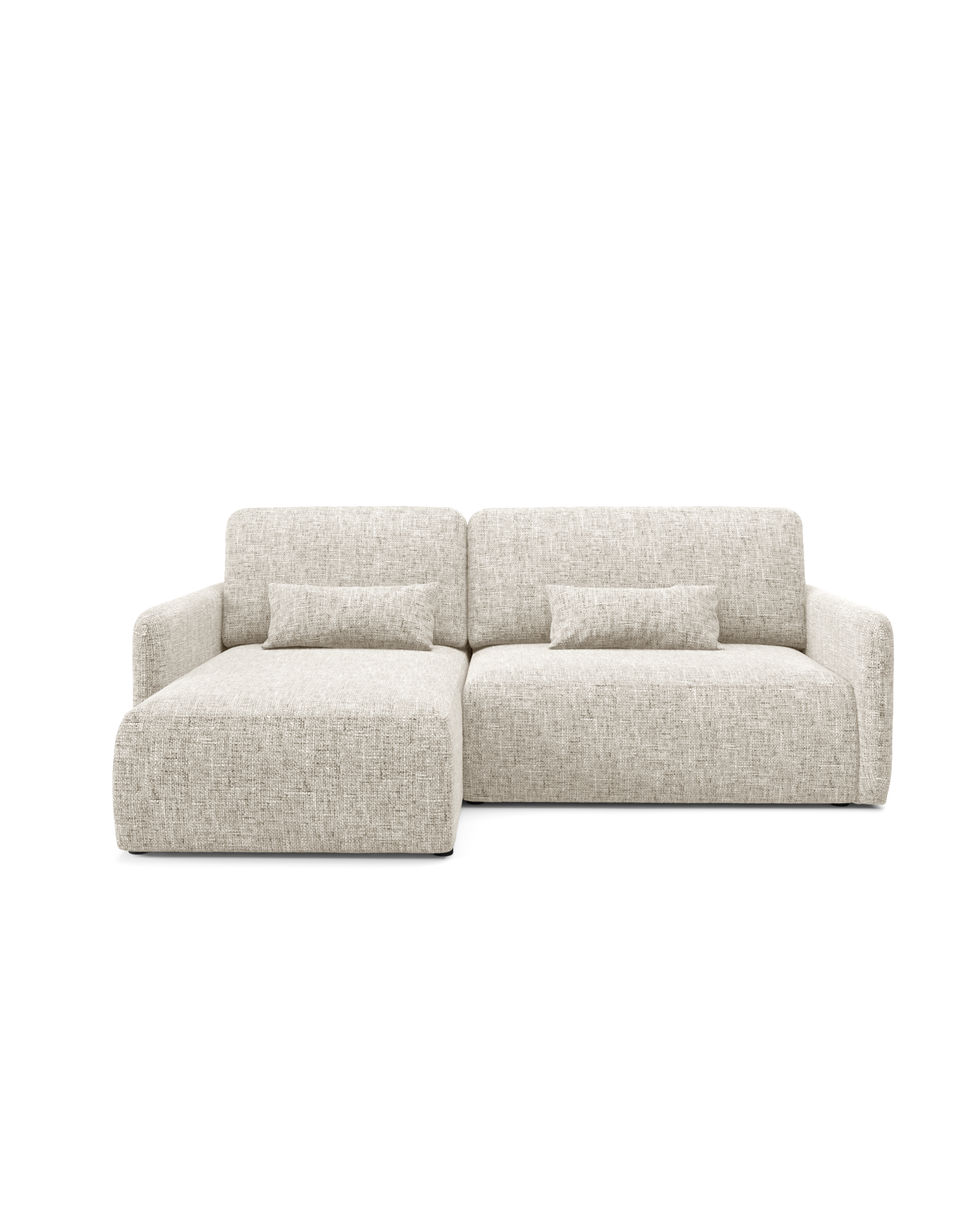 Ecksofa LIVELLO L - faltbar, dreidimensionaler Stoff, Behälter