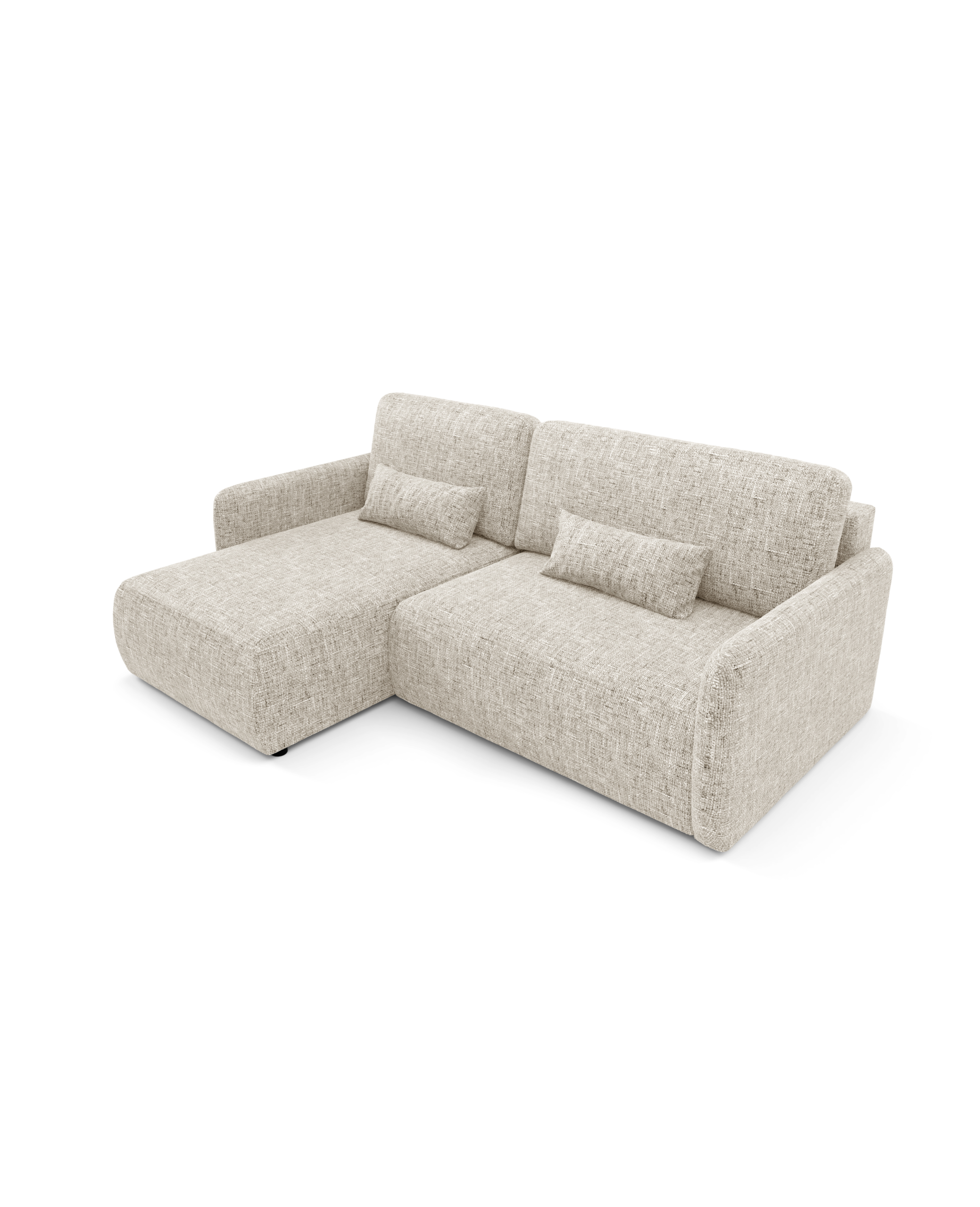 Ecksofa LIVELLO L - faltbar, dreidimensionaler Stoff, Behälter – Bild 3