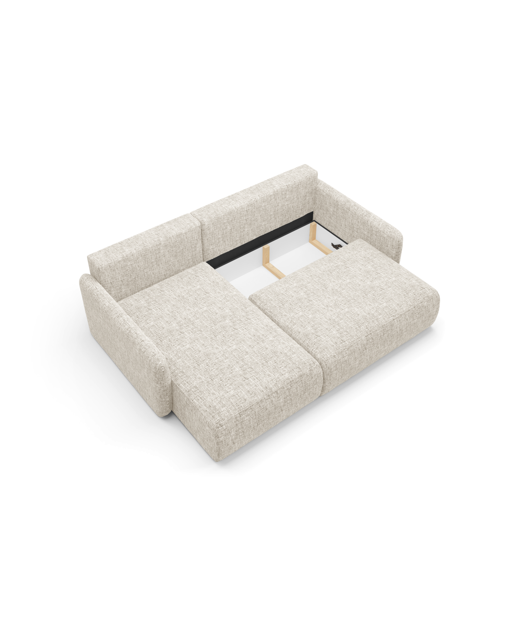 Ecksofa LIVELLO L - faltbar, dreidimensionaler Stoff, Behälter – Bild 5