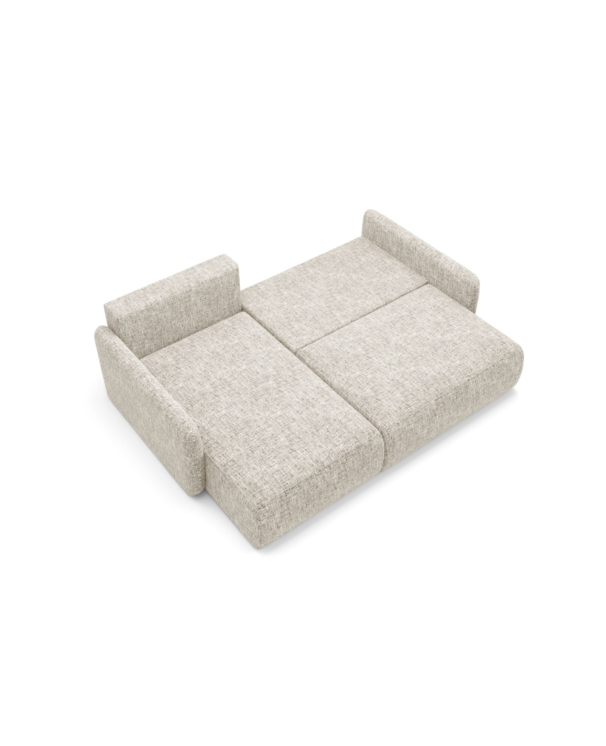 Ecksofa LIVELLO L - faltbar, dreidimensionaler Stoff, Behälter – Bild 6