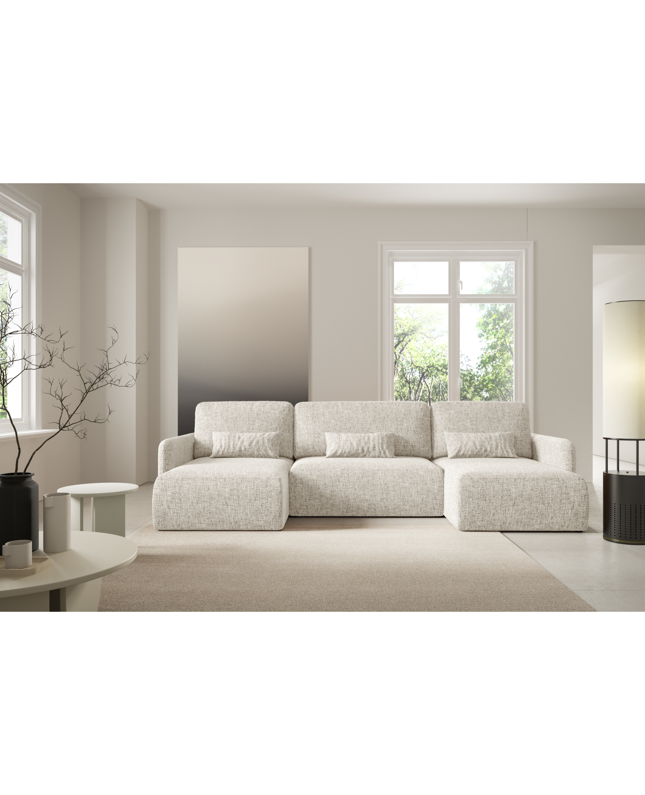 LIVELLO U Ecksofa - klappbar, dreidimensionales Gewebe, Container – Bild 2