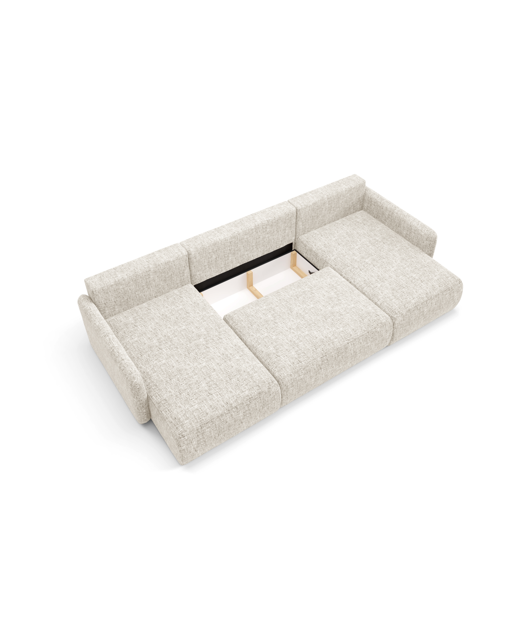 LIVELLO U Ecksofa - klappbar, dreidimensionales Gewebe, Container – Bild 6