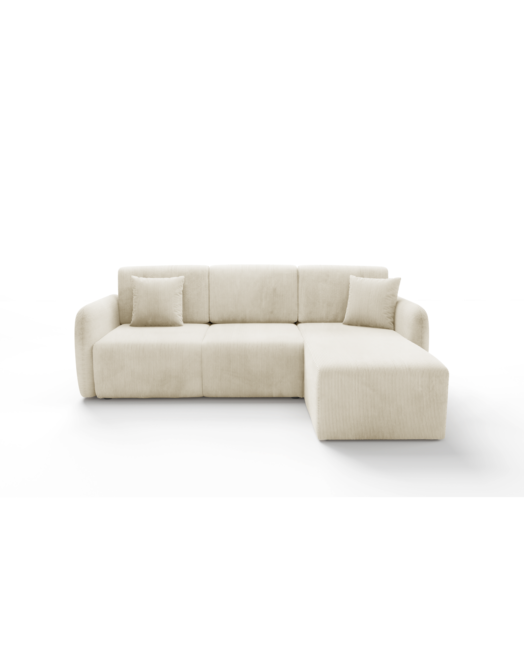 Ecksofa MALLOW L - faltbar, Behälter, Cordstoff