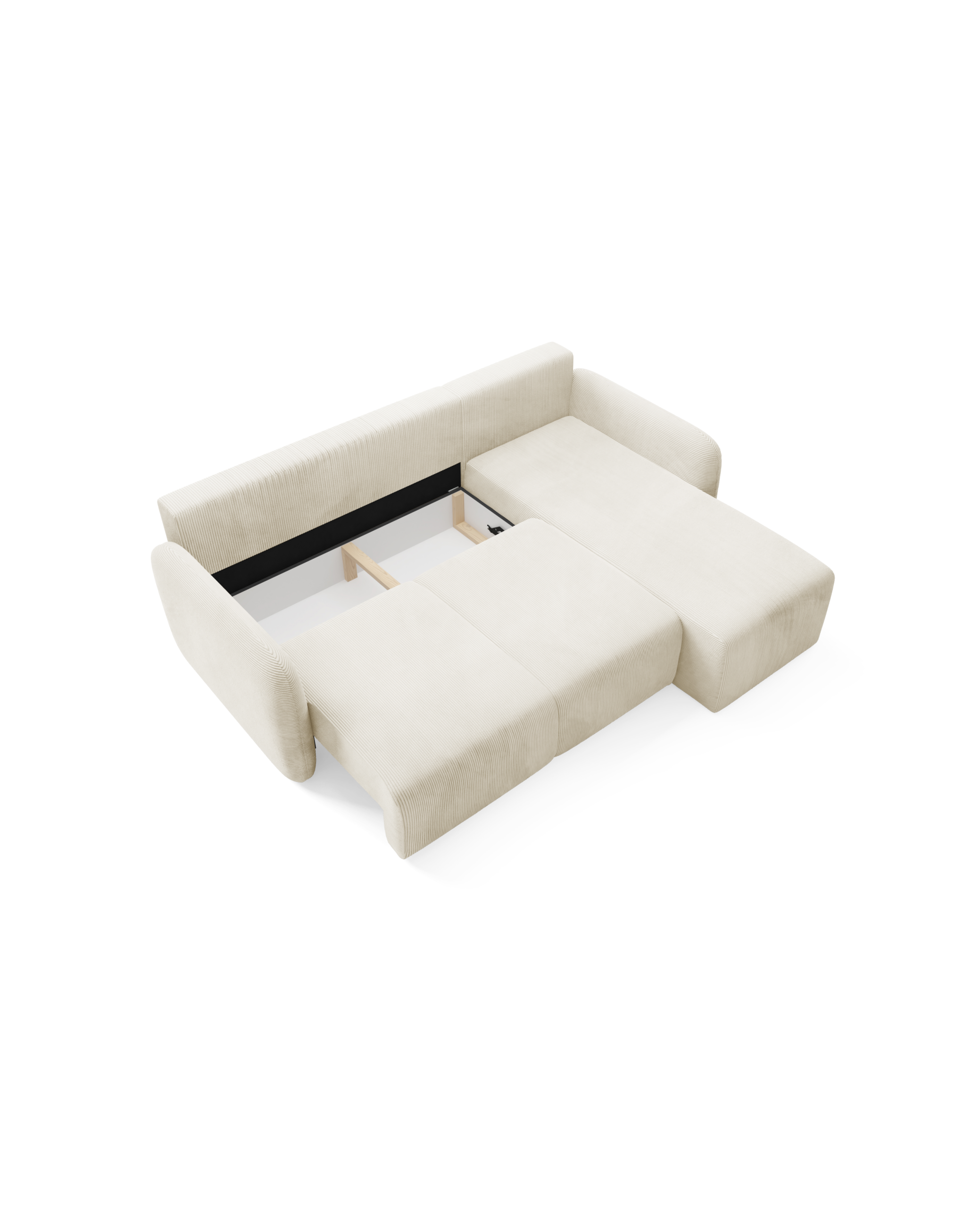 Ecksofa MALLOW L - faltbar, Behälter, Cordstoff – Bild 6
